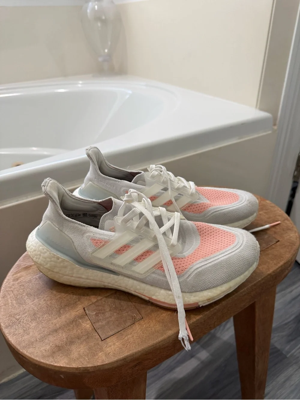adidas Women’s Running Sneakers - White & Pink Coral